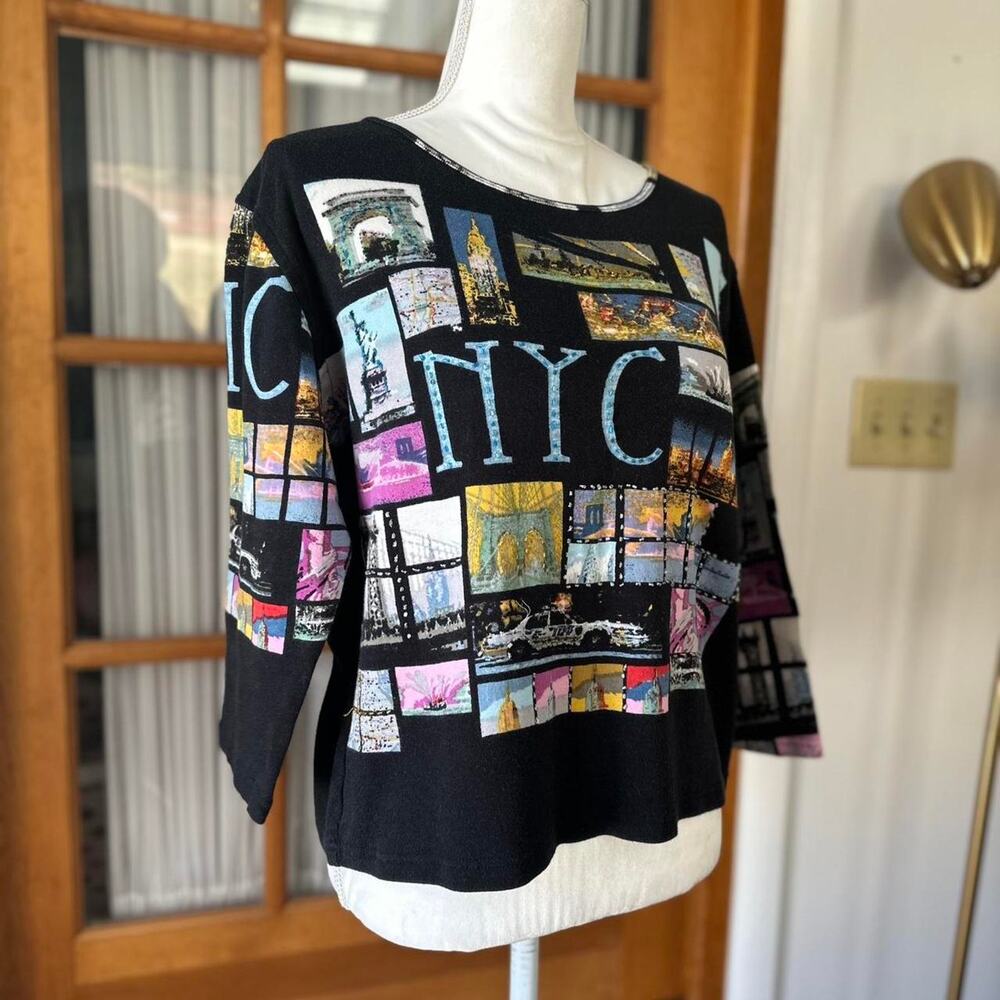 Vintage y2k nyc colorful collage Tee Shirt Size L